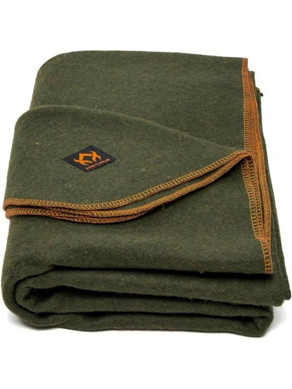 Large Wool Camping Blanket Warm Washable Outdoor Survival Stadium Travel Use